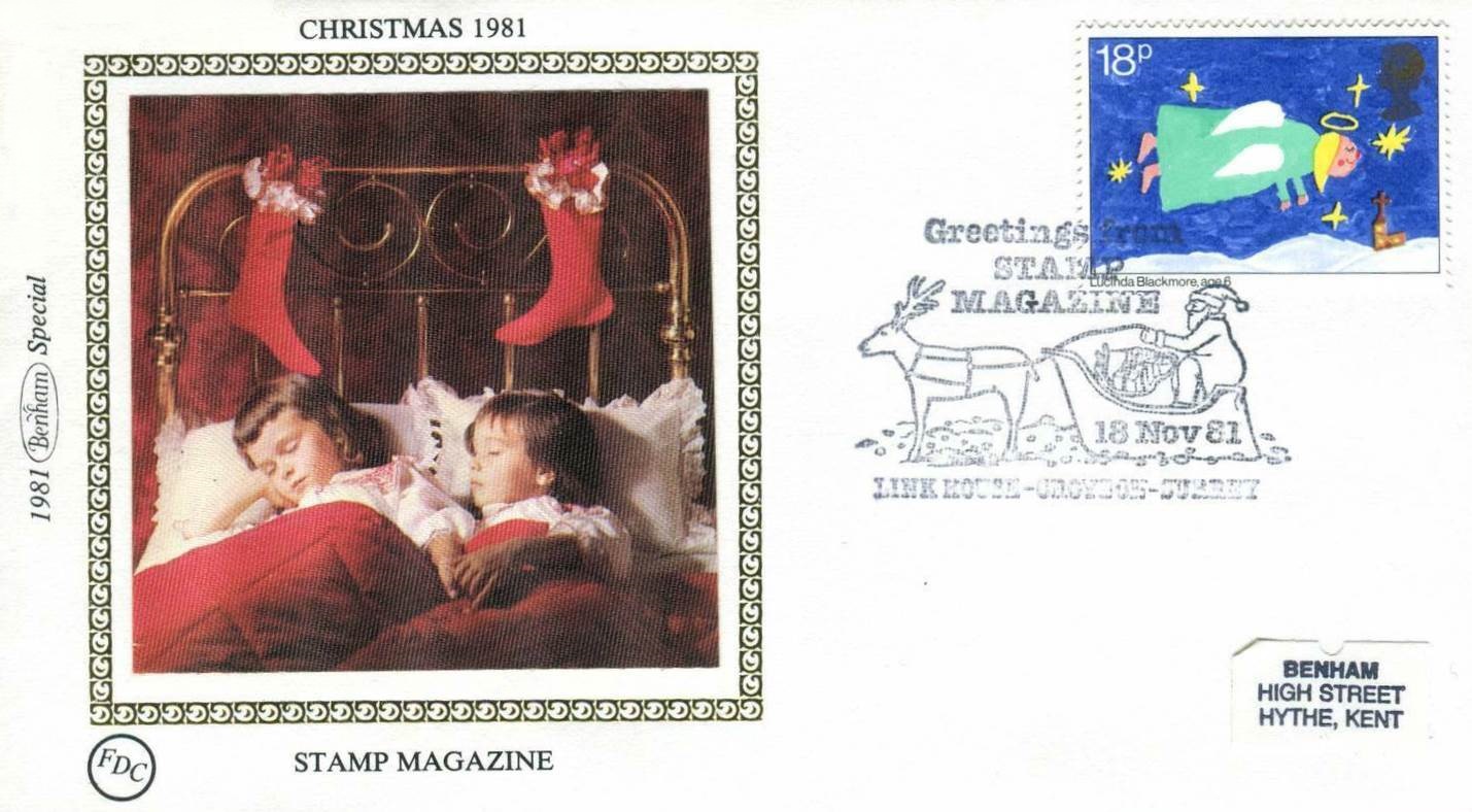 1981 GB - SPEC - 15p Xmas Stamp Magazine Greeting (Benham) VFU